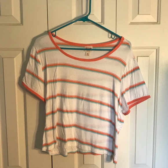 Stripey White Crop Top - Picture 1 of 2